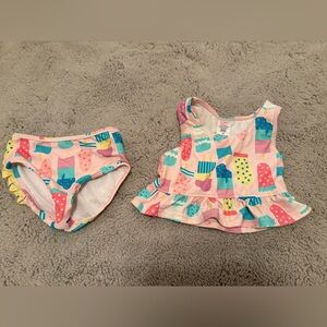 Ice Cream Social Toddler Swimsuit Ruffle Butts 3T